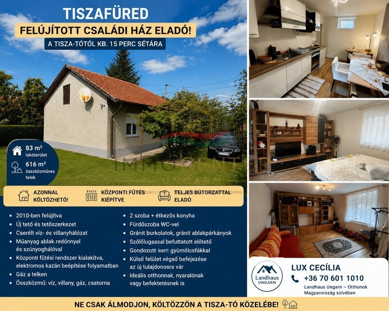 Tiszafüred: (BBA) Renoviertes Landhaus Nähe Tisza-See Tiszafüred: (BBA) Renoviertes Landhaus Nähe Tisza-See