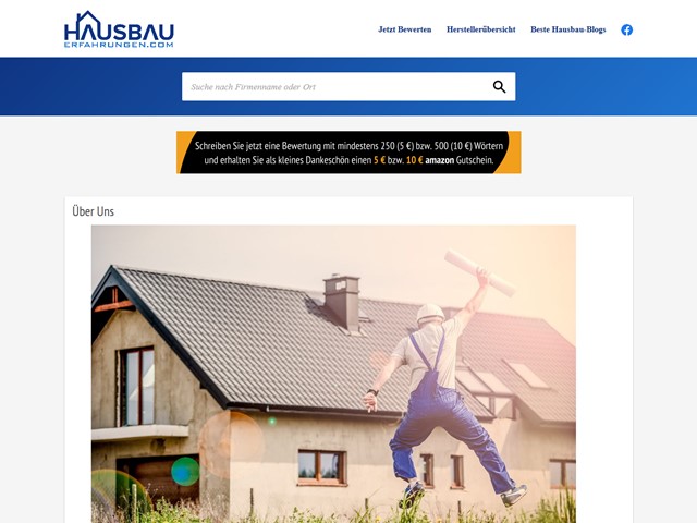 Screenshot der Website hausbau-erfahrungen.com